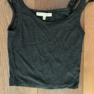 Dark gray ribbed tank